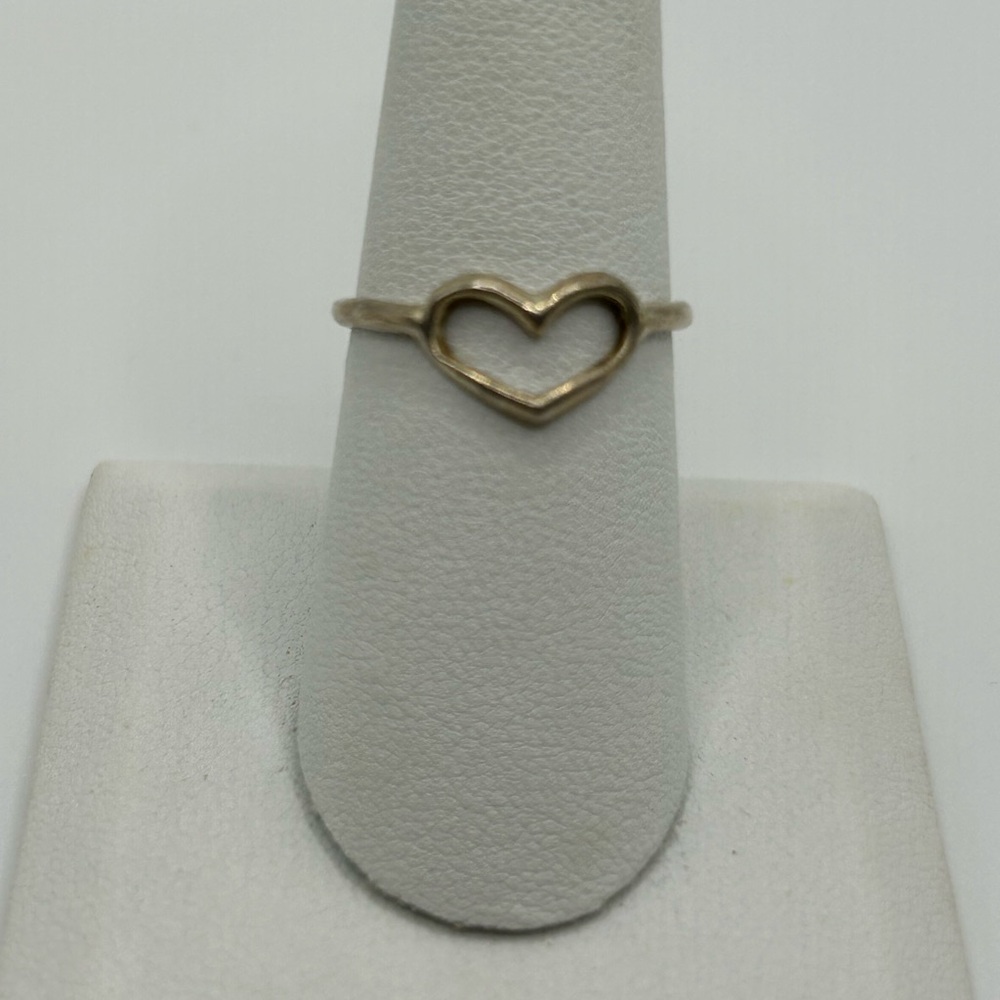 Sterling Silver 925 Heart & Cross Ring Size 7.5